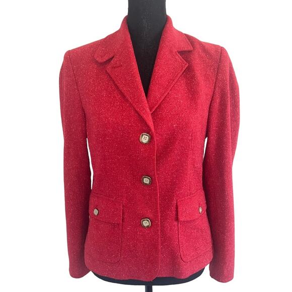 LL Bean Tweed Women’s Office Blazer Jacket Size SP - Picture 1 of 9